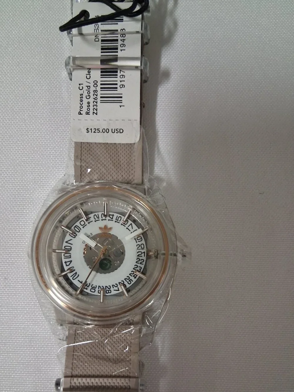 Adidas Men's Process C2 Rose Gold Dial Beige Rubber Watch – Model Z23 2628-00